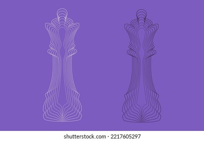 Vector chess pieces with the Queen Chess piece icon.