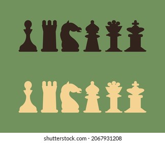 vector chess pieces chess set