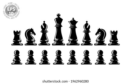 Vector Chess Pieces Team template