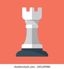 Vector Chess Rook Flat Icon 