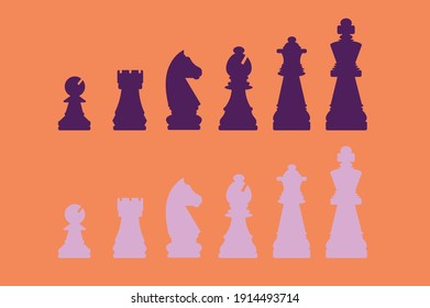 vector chess set illustration, created in adobe illustrator