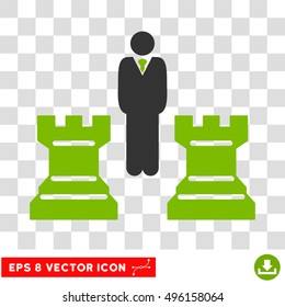 Vector Chess Strategy EPS vector pictograph. Illustration style is flat iconic bicolor eco green and gray symbol on a transparent background.