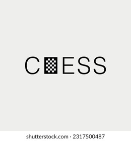 Vector chess text logo design