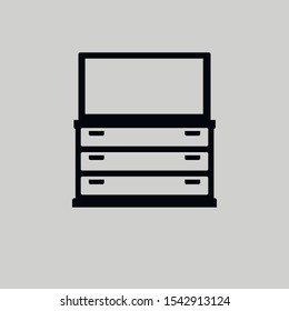 Vector chest of drawers Icon - Vector