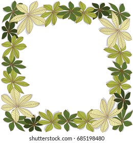 Vector chestnut leaves ornament.