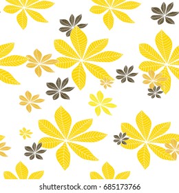 Vector chestnut leaves pattern.