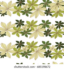 Vector chestnut leaves pattern.