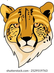 vector chettah head golden yellow
