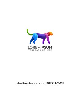 vector of chettah logo colorful modern