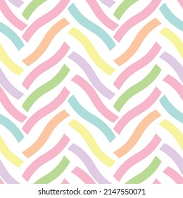 Vector chevron pattern, colorful wiggly lines, geometric abstract background, seamless repeat.