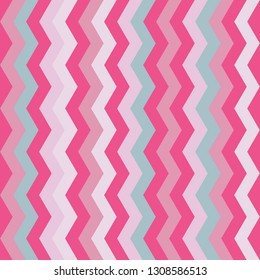 Vector Chevron Seamless Pattern. Blue and pink chevron or zig zag pattern.