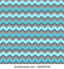 Vector chevron seamless pattern blue mint and brown retro colors 