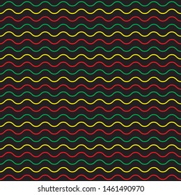 Vector chevron seamless pattern geometric background for wallpaper, gift paper, fabric print, furniture. Zigzag print. Black with red yellow green stripes eps 10