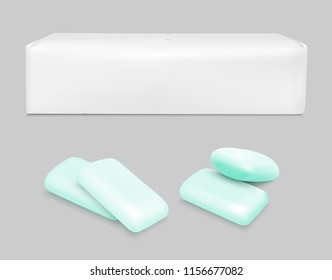 Vector chewing gum and white packaging.