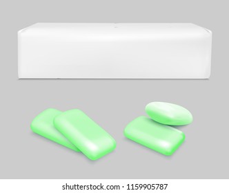 Vector chewing gum and white packaging.