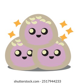 vector of chewy and soft mochi cake