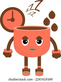 vector chibi character lazy time. perfect use for sticker or icon 