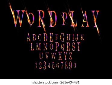 Vector chic banner Super Fast. Elegant Pink and Gold Font. Creative Alphabet Letters and Numbers