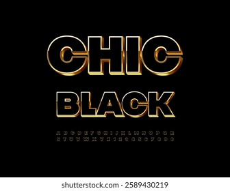 Vector Chic Black Font for Business Logo and Fashion Designs. Elegant Classic Alphabet Letters and Numbers set.