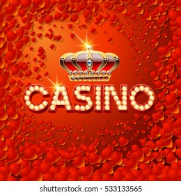 Vector chic emblem for luxury casino with romantic background