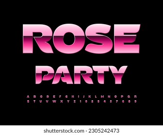 Vector chic Emblem Rose Party. Trendy Luxury Font. Premium Alphabet Letters and Numbers