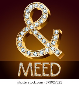 Vector chic font luxury brilliant. Gold symbol