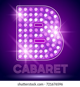 Vector chic light up Alphabet set. Luxury Graphic Font. Letter B