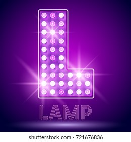 Vector chic light up Alphabet set. Luxury Graphic Font. Letter L