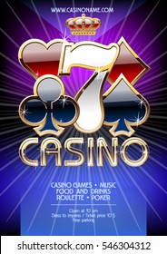 Vector chic party invitation for casino party