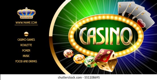 Vector chic party invitation template in luxury casino