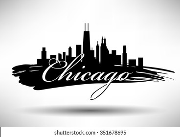 Vector Chicago Skyline Design