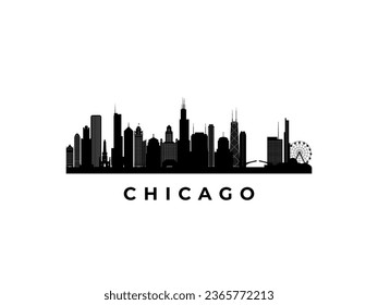 Vector Chicago skyline. Travel Chicago famous landmarks. Business and tourism concept for presentation, banner, web site.