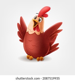 Vector Chicken Character For Cartoon
