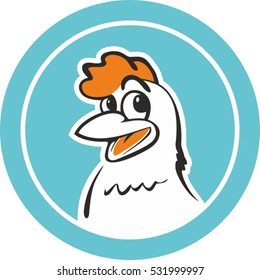 Vector chicken character for logo template