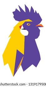Vector chicken created on white background