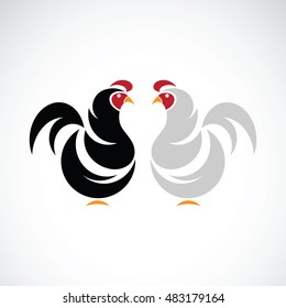 Vector of a chicken design on white background.