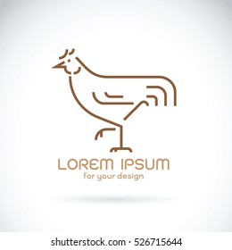 Vector of a chicken design on a white background. Farm Animals. Cock symbol in vector format.