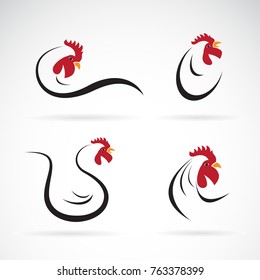 Vector of an chicken design on white background. Farm Animals. Rooster logo. Cock.