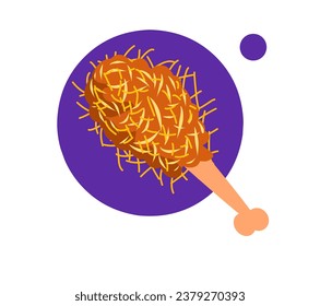 bidra de pollo vectorial biryani en fondo blanco