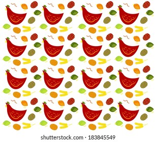 Vector of Chicken Family pattern