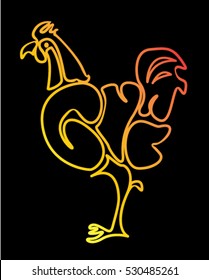 Vector of chicken in graphic style