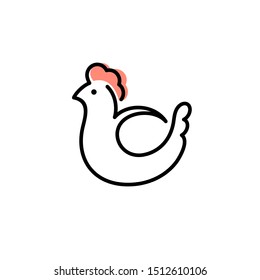 Vector chicken icon logo design. 