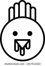 Vector Chicken Icon. Round Line Animal Icon. Hen Icon