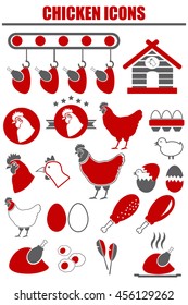 Vector Chicken icon set .