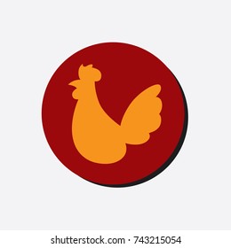 Vector Chicken Inside Circle Logo