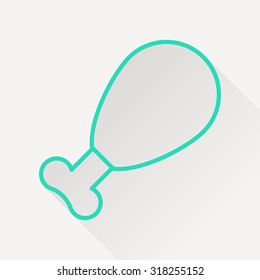 Vector chicken leg icon.  