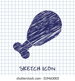 Vector chicken leg icon. Food icon. Eps10