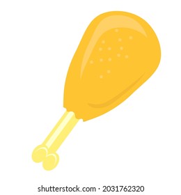 Vector Chicken Leg Icon Isolated on White Background.