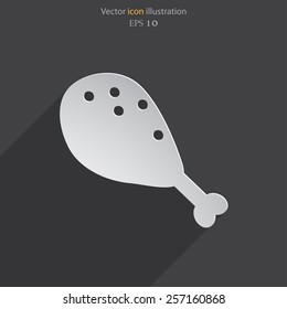 Vector chicken leg web flat icon.