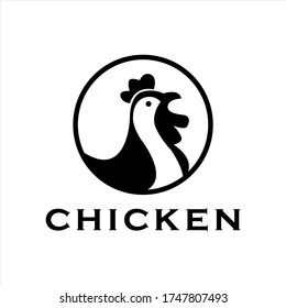 Vectorhähnchen-Logo-Design, einfach und elegant